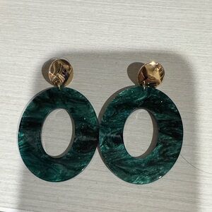 Elegant Green and Gold Earrings